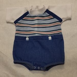Vintage striped short baby romper